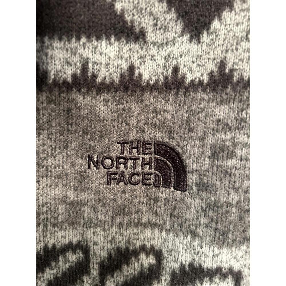 The North Face Men's Gray Aztec Tribal 1/4 Zip Fleece Pullover Sweater Top Sz L - Picture 2 of 7